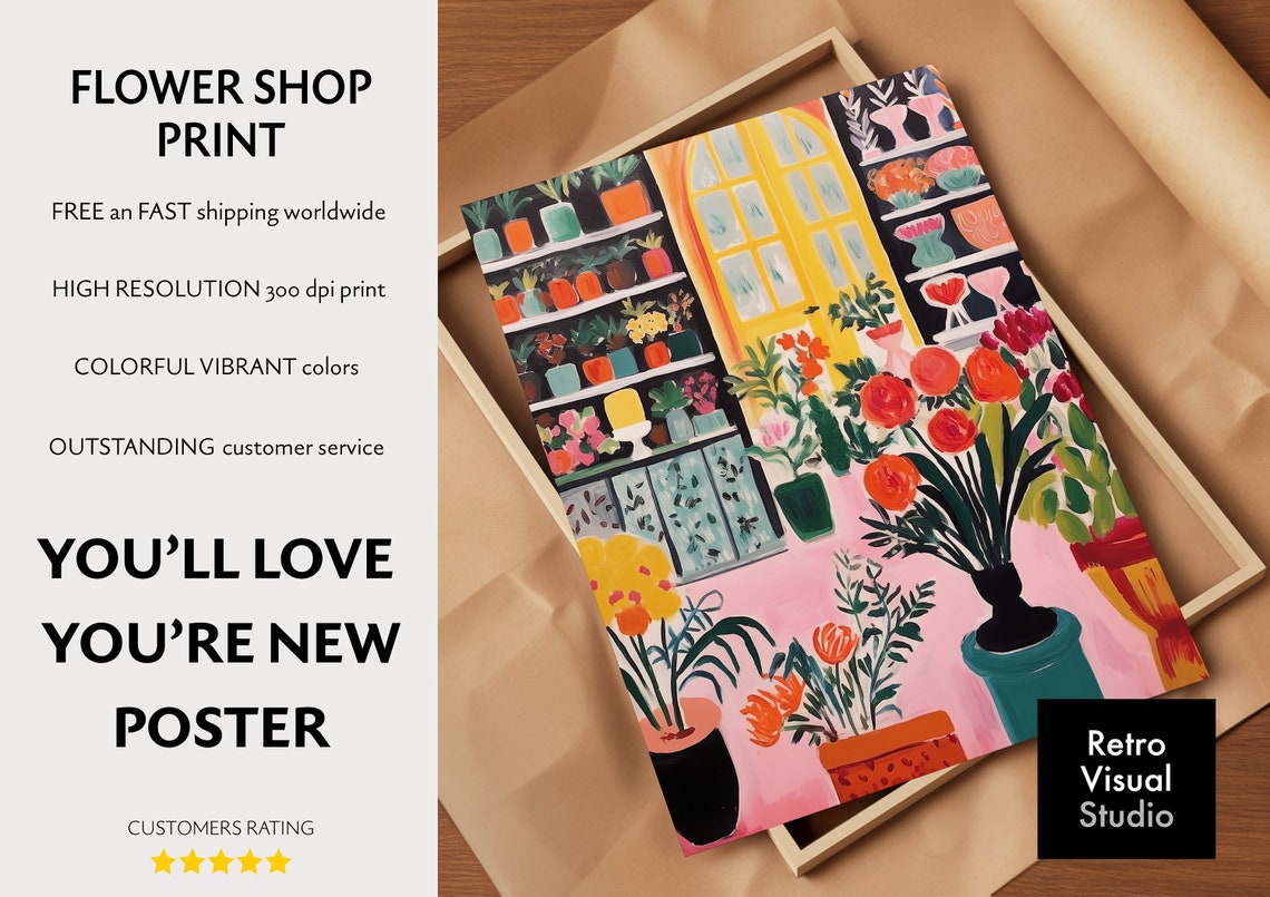 Flower Shop Print, Matisse Floral Decor - Image 3