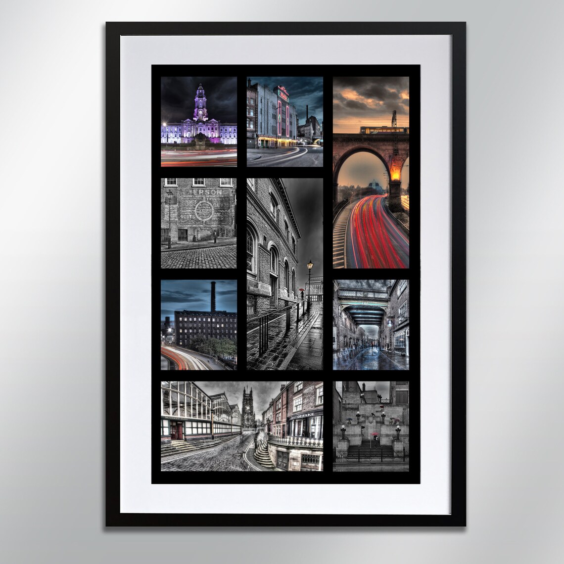 Stockport Montage Signed Print, Cityscape Art Print