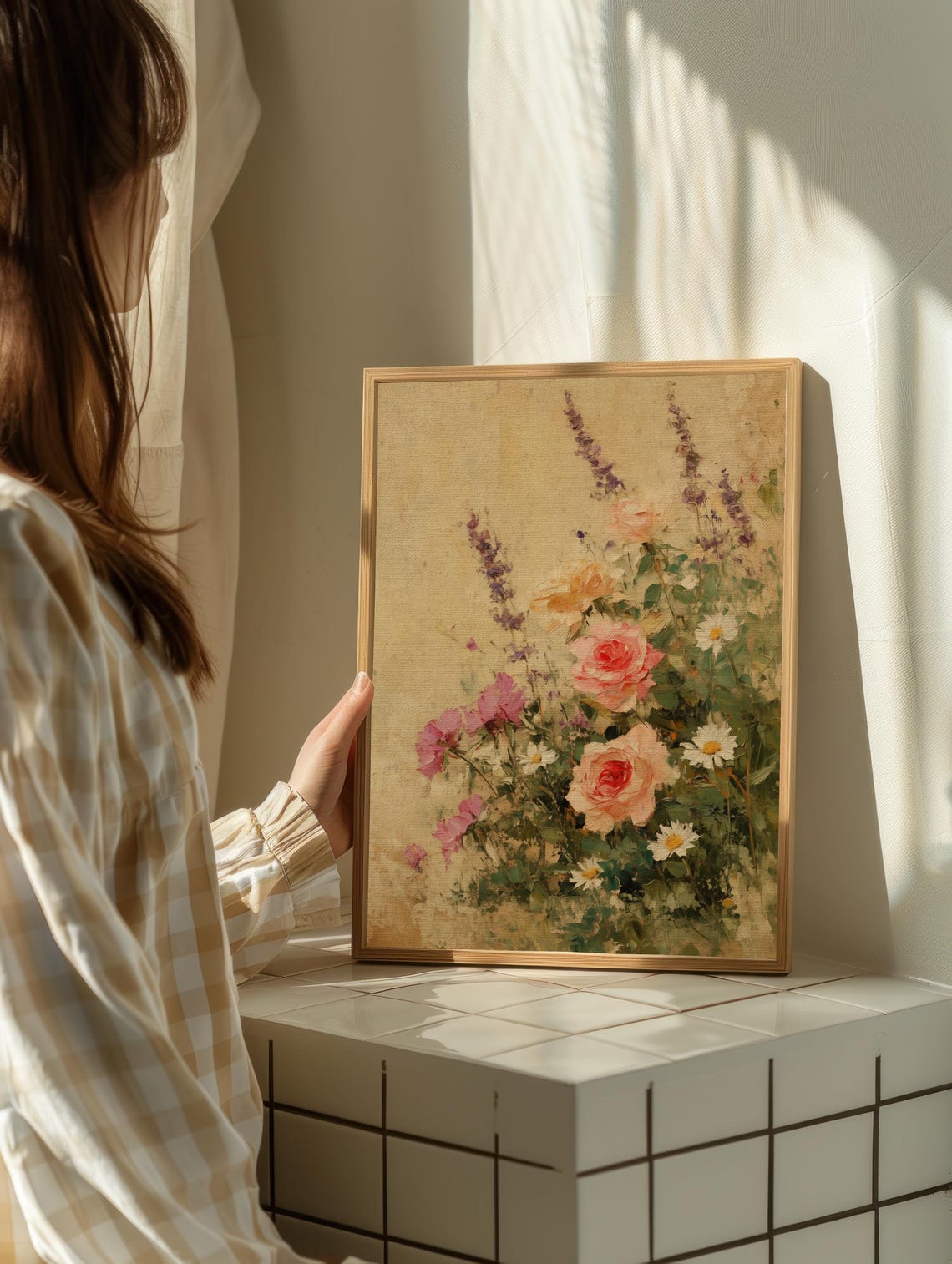Wildflower Garden Roses Daisies Cosmos Vintage Botanical Art Poster - Image 2