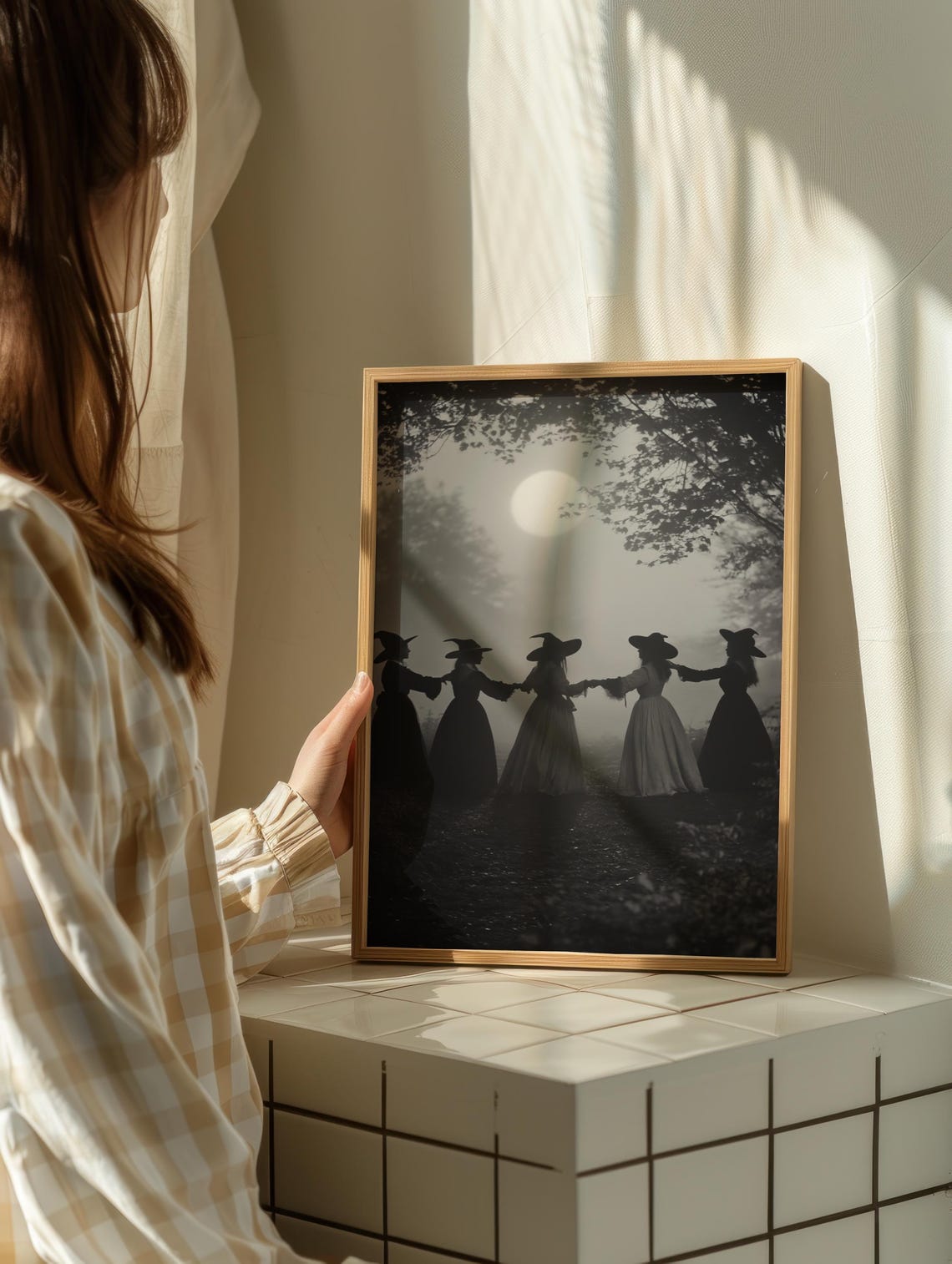 Five Witches Dancing In Circle Under The Full Moon Night Poster - Image 2