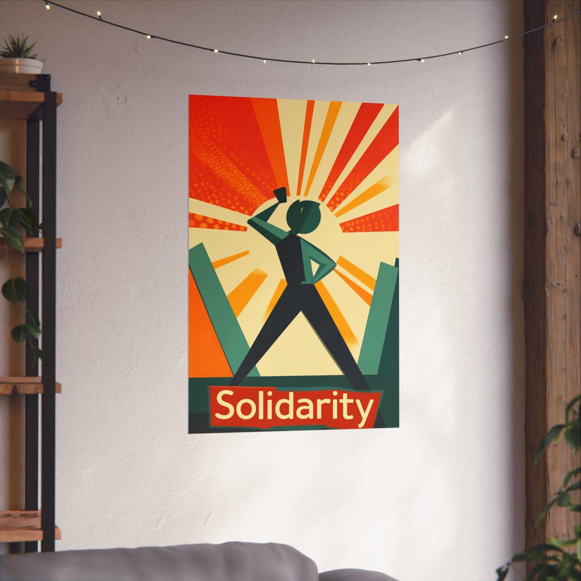 Solidarity Raised Fist Retro Labor Union Workers Rights Art Poster - Image 3