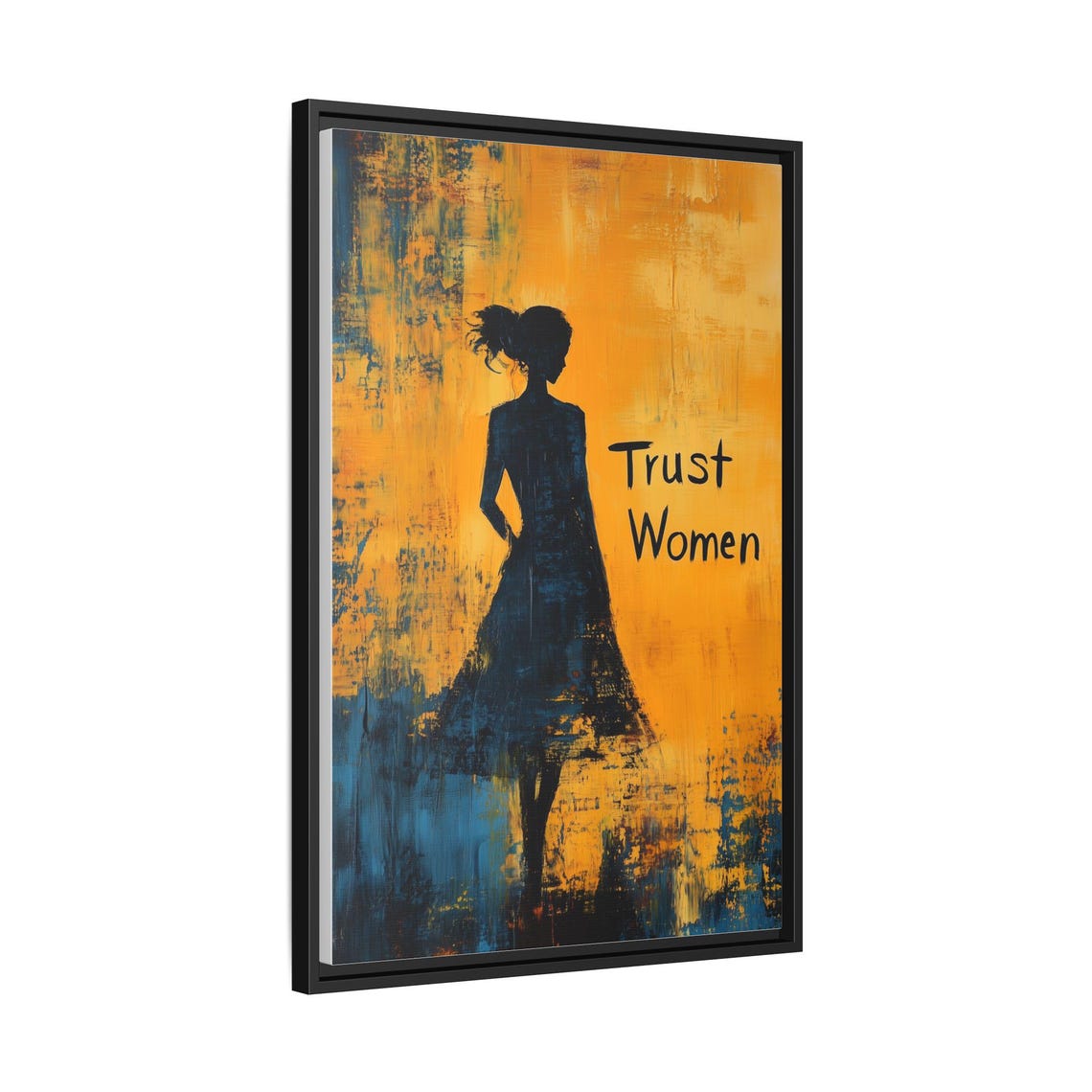 Trust Women Feminist Silhouette Bold Orange Abstract Protest Poster - Image 3
