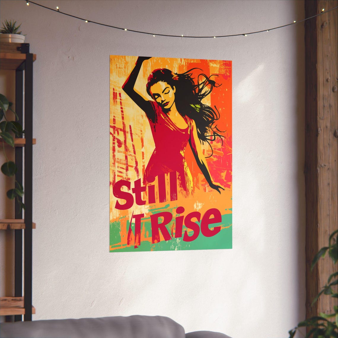Still I Rise Dancing Woman Orange Pop Art Empowerment Poster - Image 4