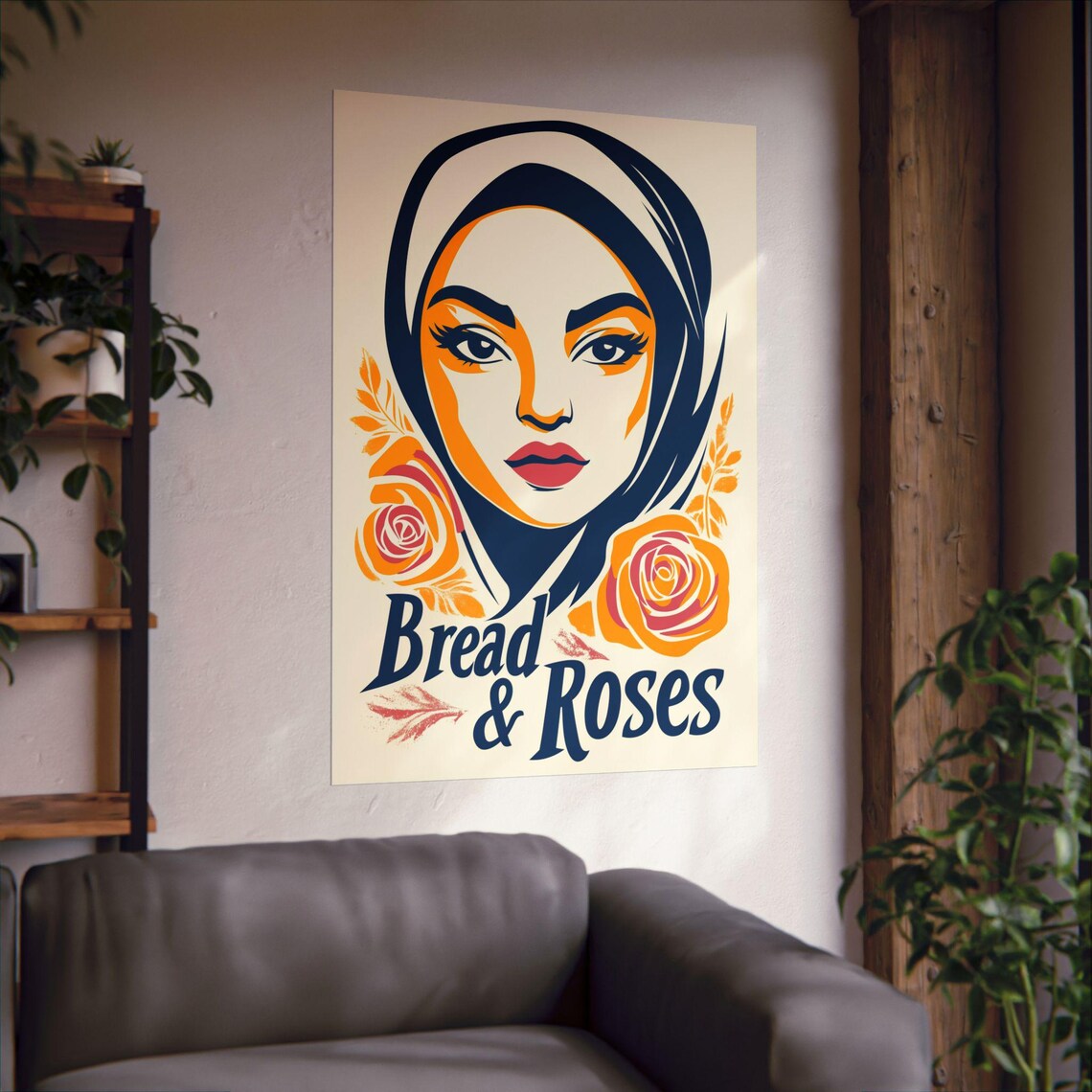 Bread and Roses Art Deco Woman Portrait Labor Rights Art Poster - Image 2