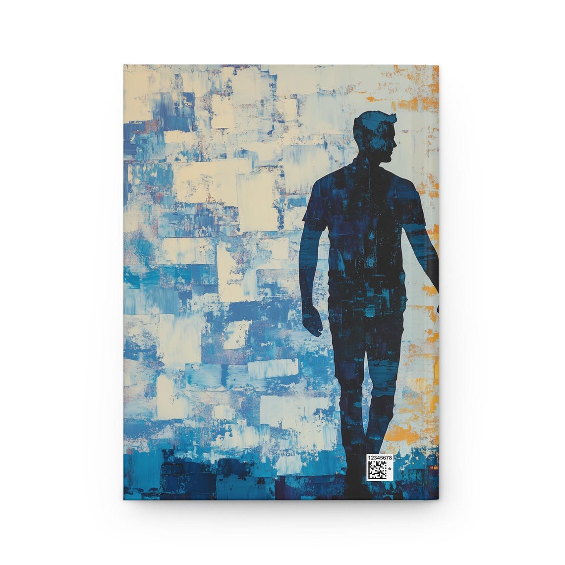 Pride Walking Man Silhouette Fiery Orange Abstract Art Poster - Image 4