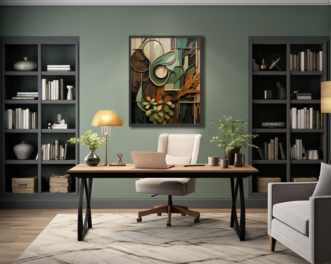 Boho Botanical Shapes Art Print, Neutral Decor - Image 2