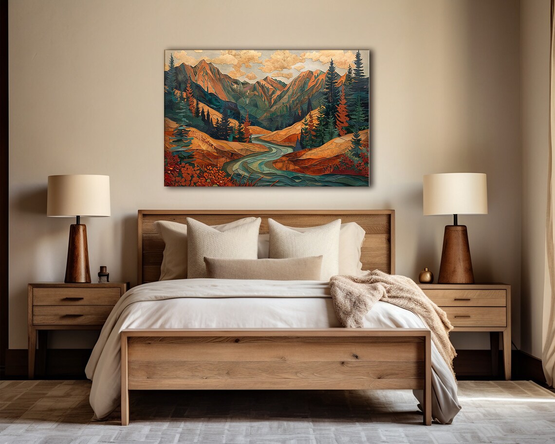 Abstract Landscape Art Print, Bold Earthtones - Image 3