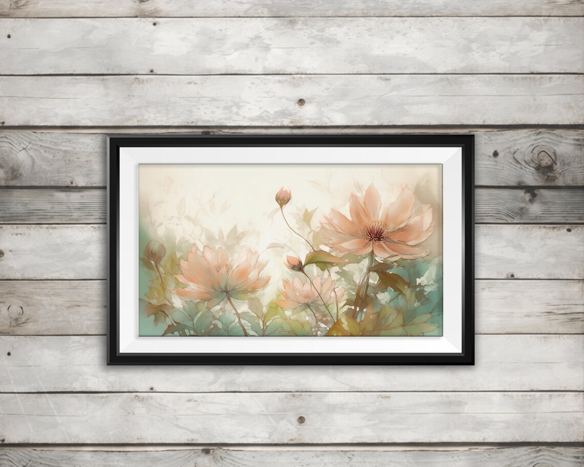 Soft Floral Bedroom Decor, Neutral Floral Art Print - Image 2