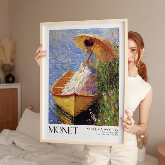Claude Monet Art Exhibition Print Poster Floral Decor Vintage