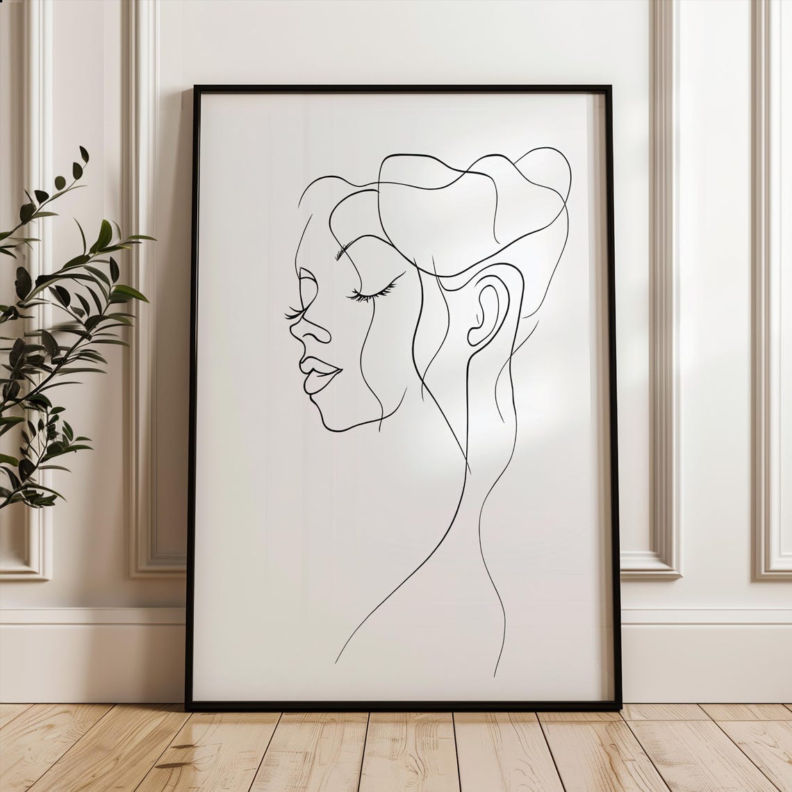 Woman Profile Single Line Drawing Minimalist Feminist Art Poster