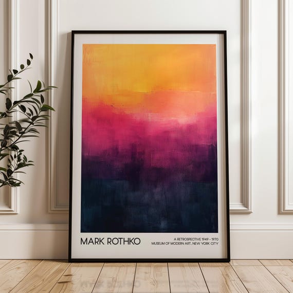 Mark Rothko Art Poster Wall Abstract Living Room Decor Modern Exhibition Home