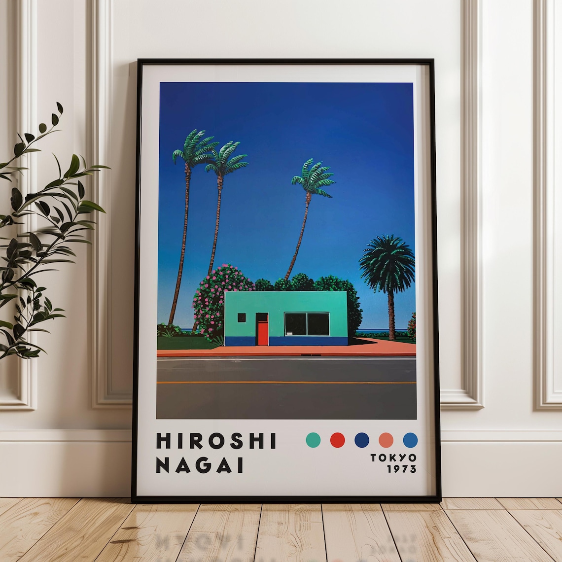 Hiroshi Nagai Sunny Palm Street Mint Storefront Retro Japan Art Poster