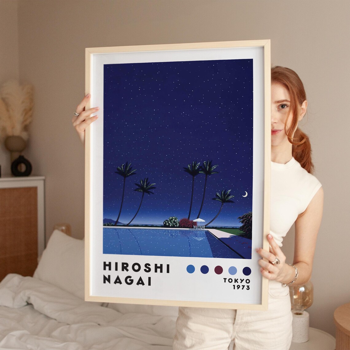 Hiroshi Nagai Modern Vaporwave Japanese Poster Print