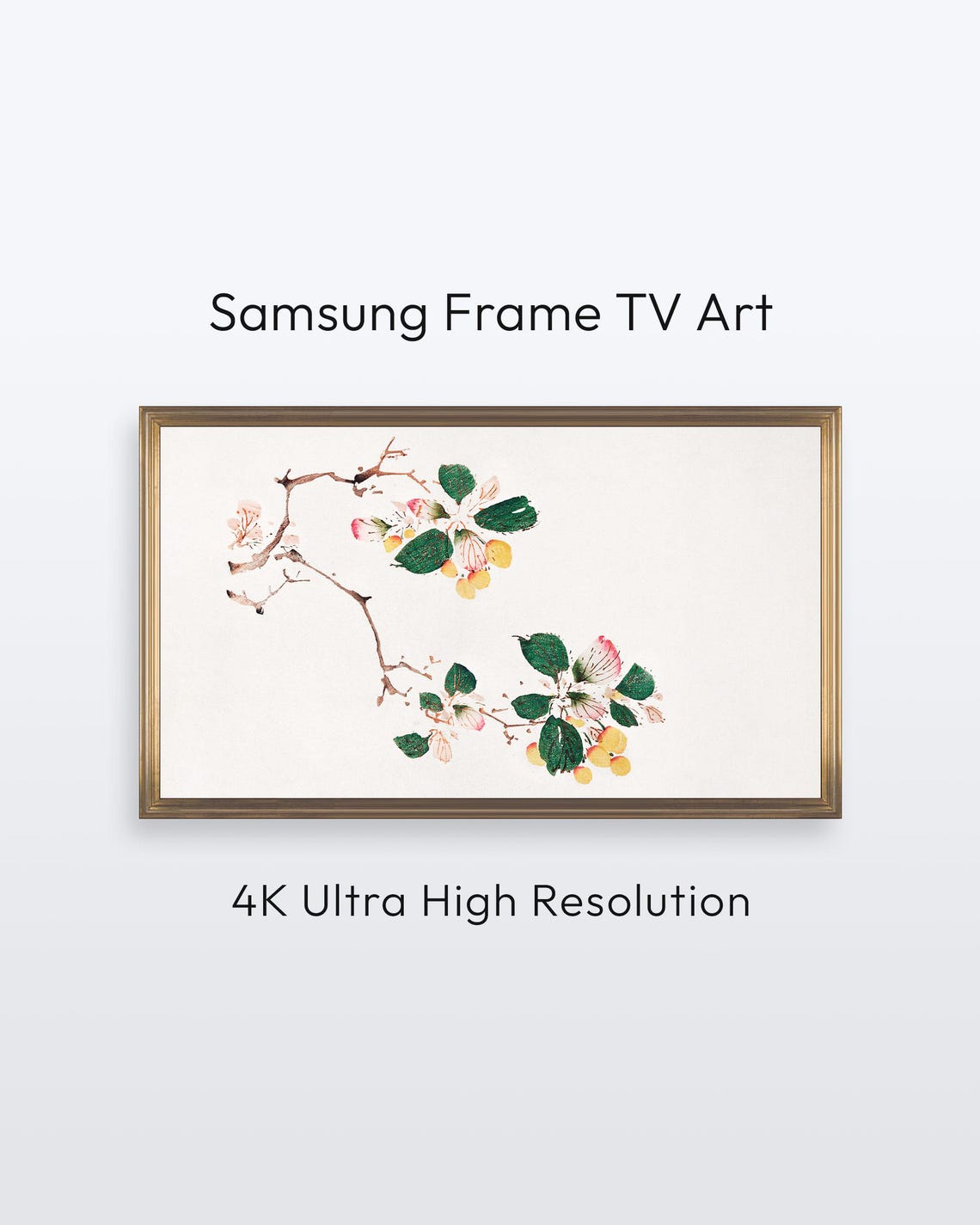 Samsung Frame Tv Art Chinese Plant Painting 4k Print