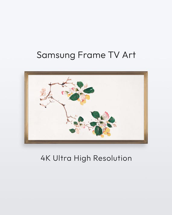 Samsung Frame Tv Art Chinese Plant Painting 4k Print