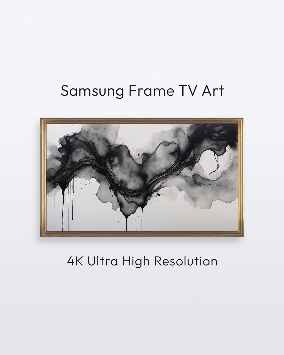 Samsung Frame Tv Abstract Ink Artwork Modern Moody Art 4k Print