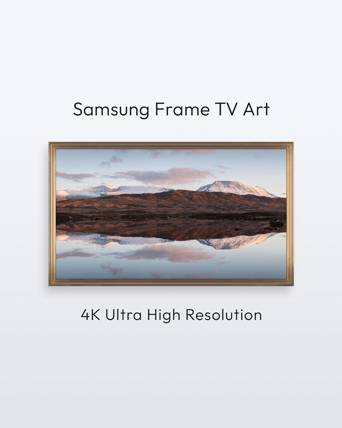 Rannoch Moor Scotland Snowy Mountain Lake Reflection Frame TV Art Print