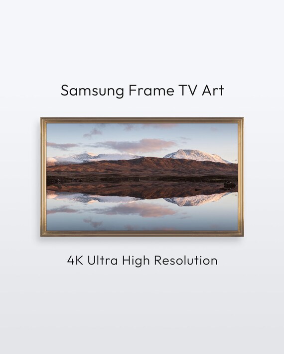 Rannoch Moor Scotland Snowy Mountain Lake Reflection Frame TV Art Print