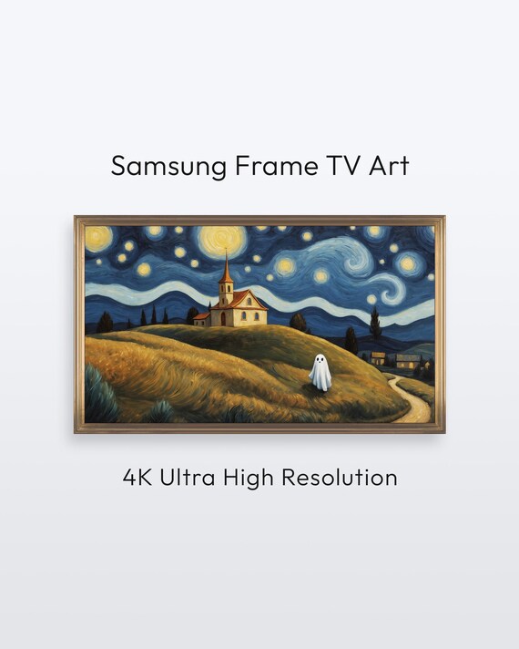 Samsung Frame Tv Halloween Art Starry Night 4k Print