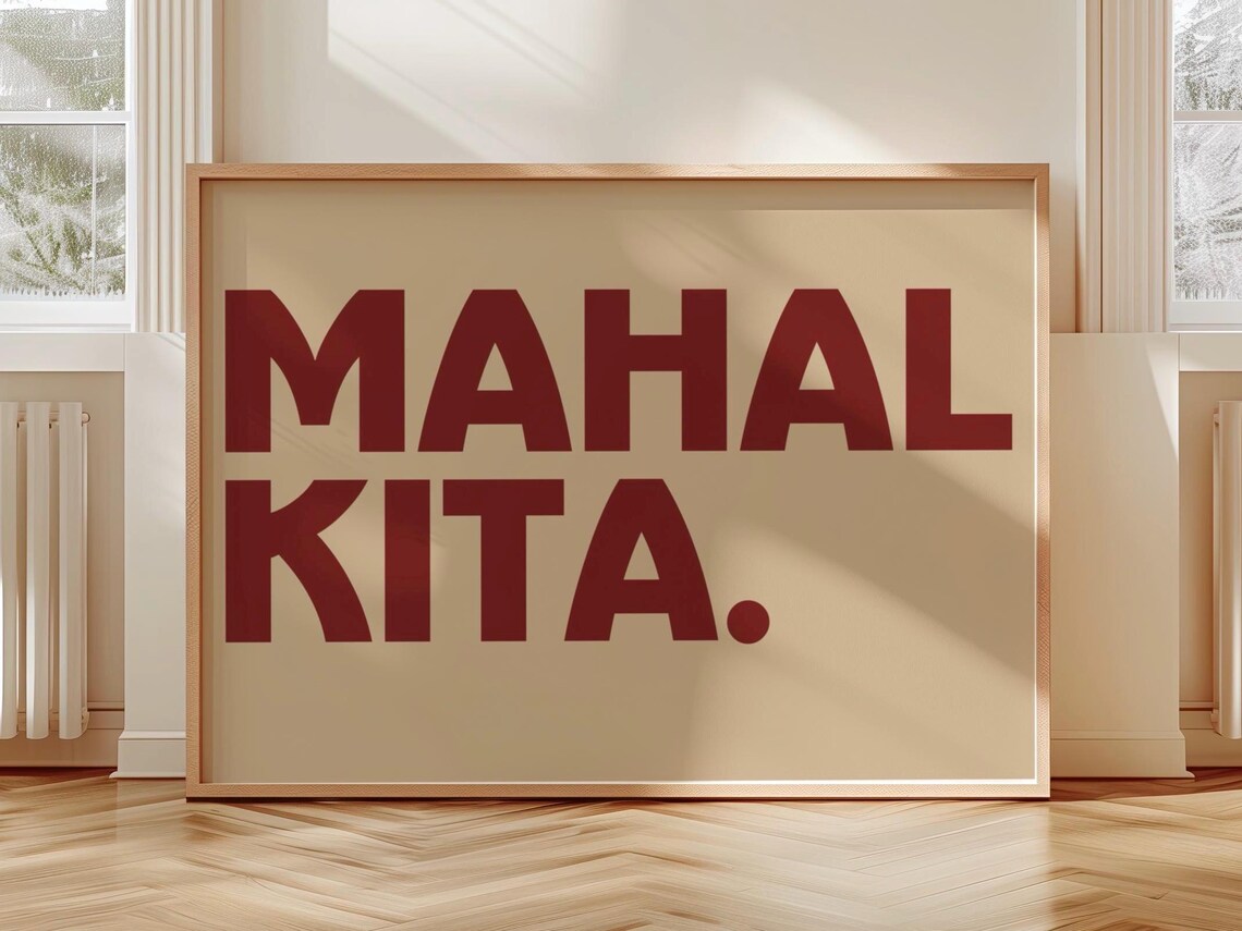 Mahal Kita Filipino I Love You Bold Red Typography Quote Poster
