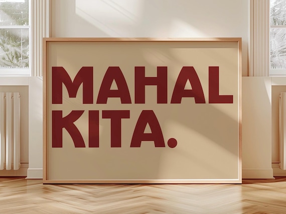 Mahal Kita Filipino I Love You Bold Red Typography Quote Poster