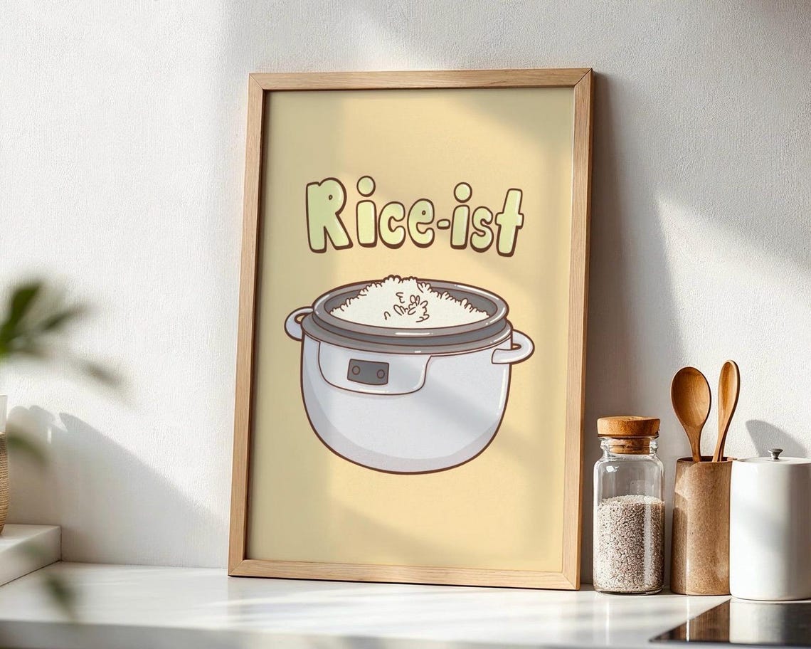 Funny Rice Ist Cartoon Rice Cooker Cream Kitchen Meme Poster