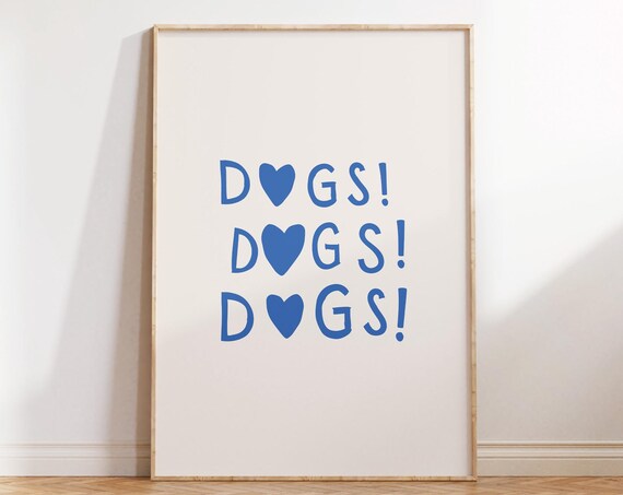 Cute Dog Print Minimalist Heart Decor Dog Owner Gift Puppy Poster Trendy Dog Wall Art Heart Typography Poster 1 Print