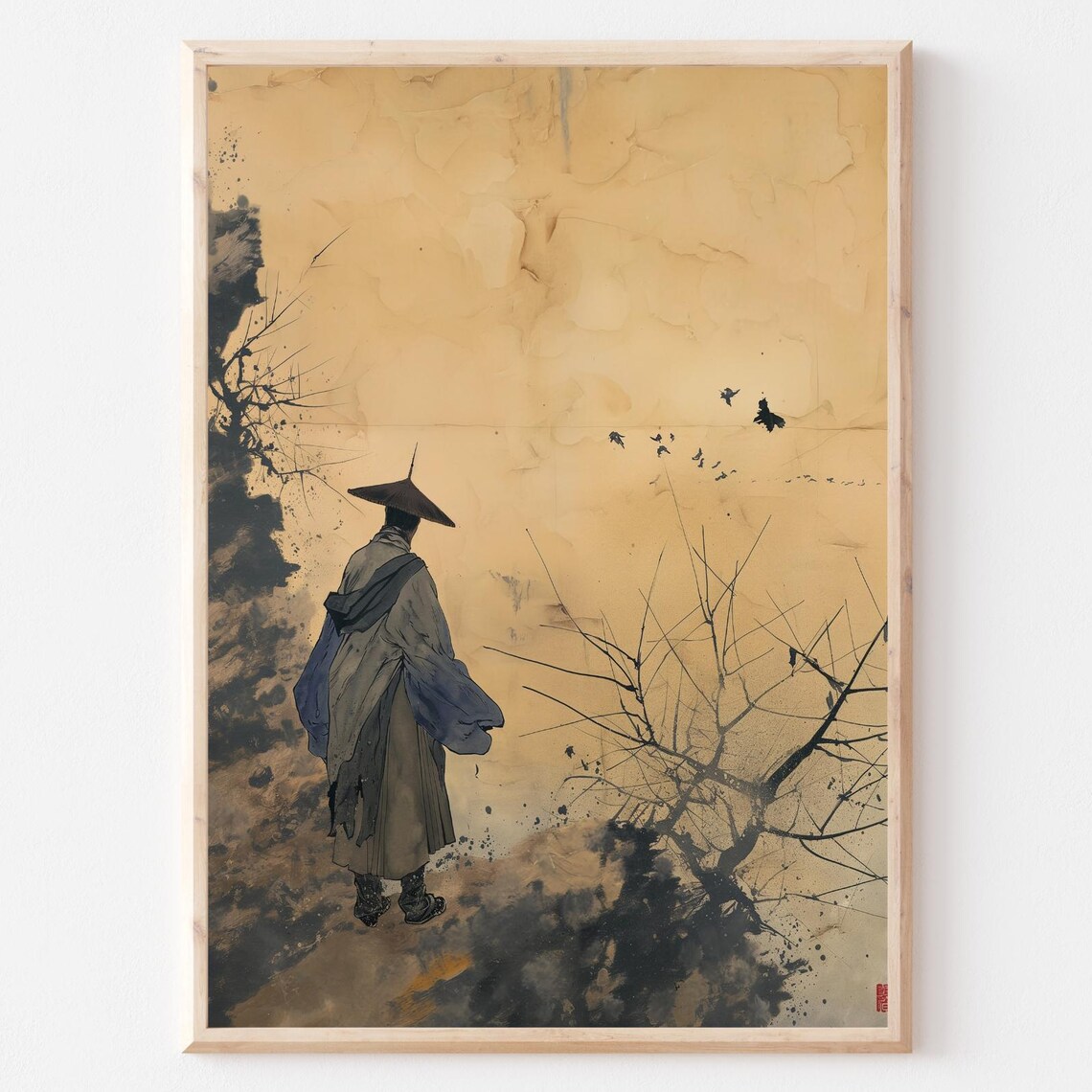 Mystical Wanderer Minimalist Eastern Inspired Art