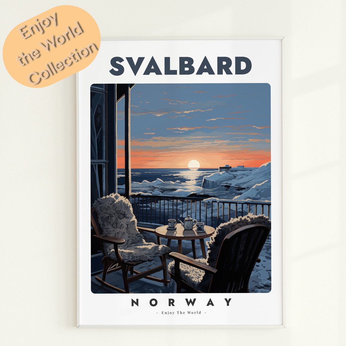 Svalbard Balcony View, Norway Travel Poster