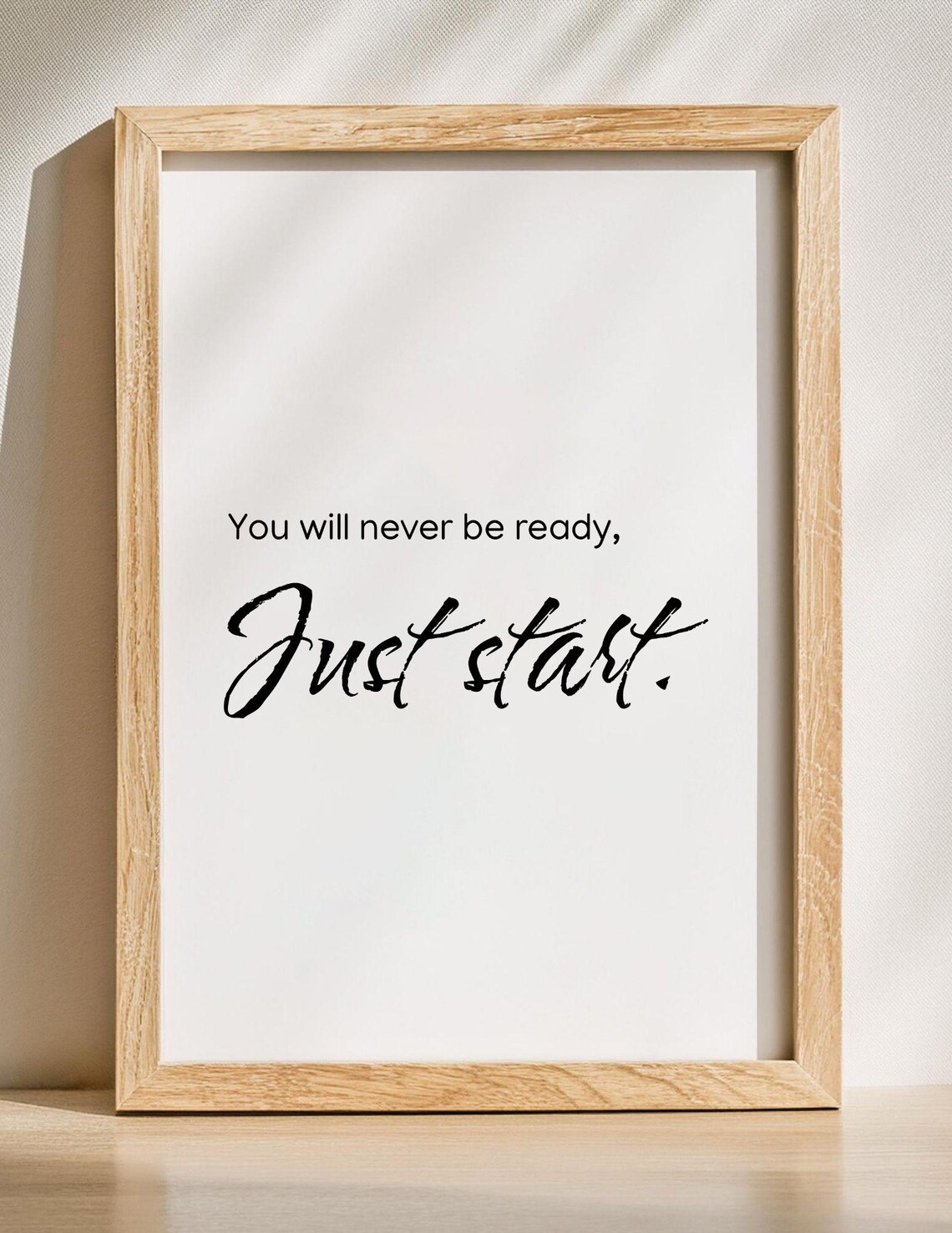 Just Start Minimalist Art Print Positive Motivation Poster
