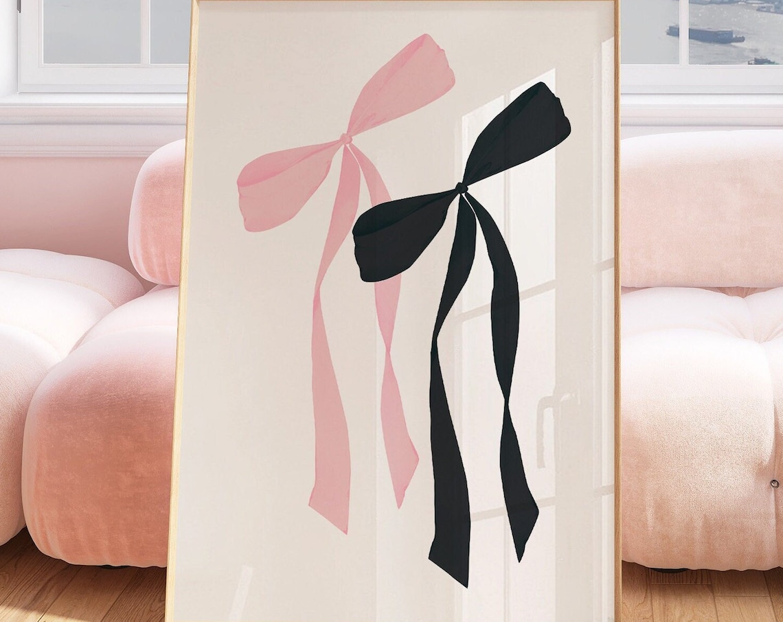 Coquette Bow Room Decor, Balletcore Art Print