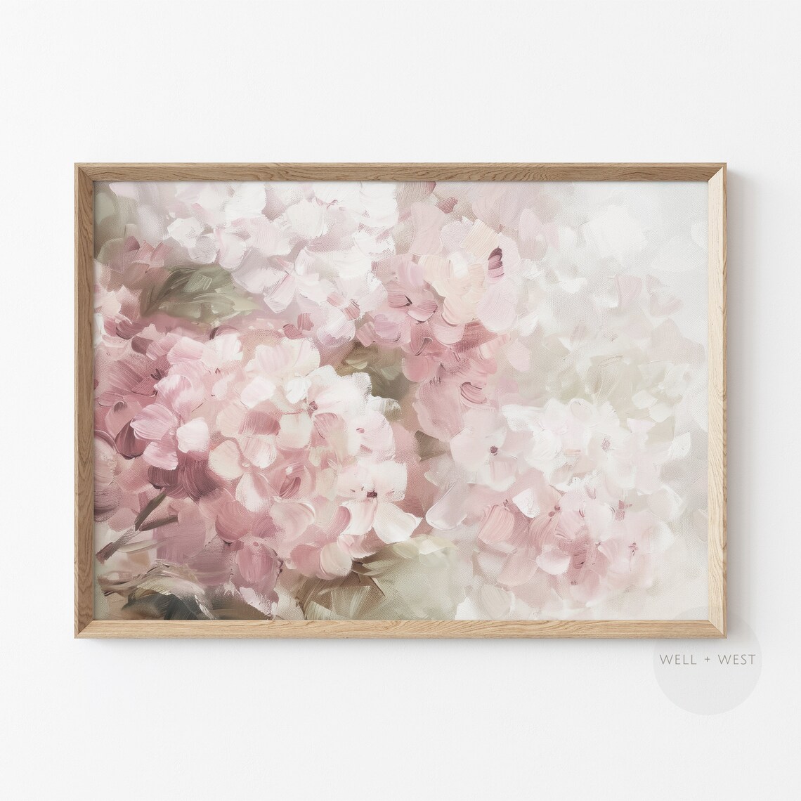 Abstract Hydrangea Print, Vintage Style Floral Art - Image 2