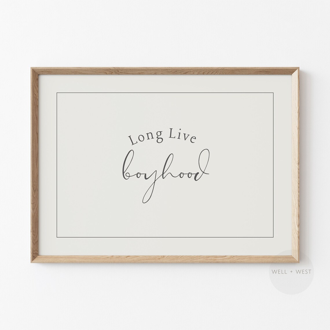 Long Live Boyhood Quote Poster, Neutral Nursery Decor - Image 2