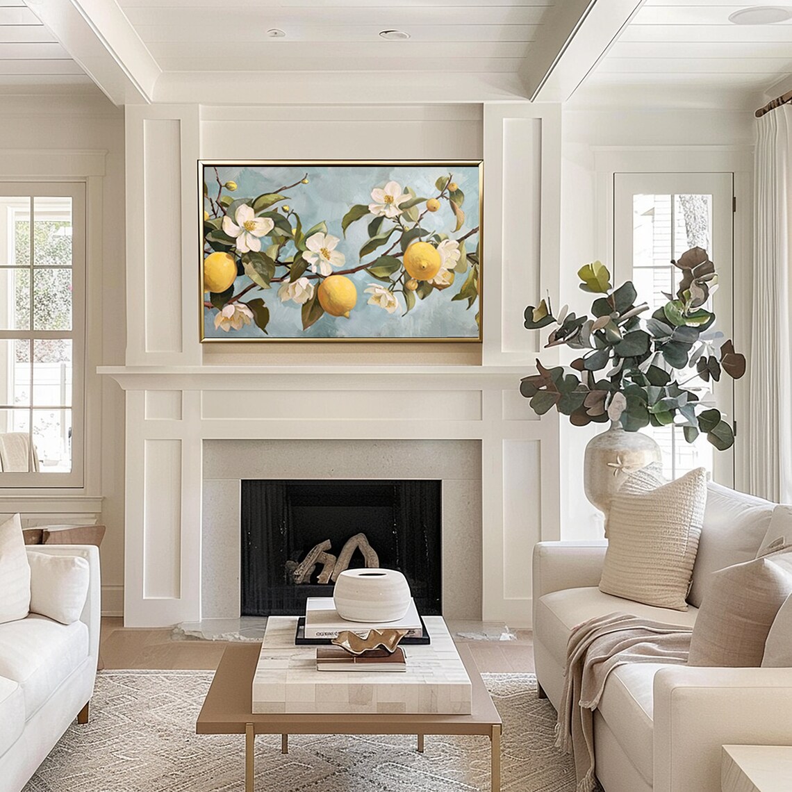 Summer Lemons Vintage Country Decor Art Print - Image 3