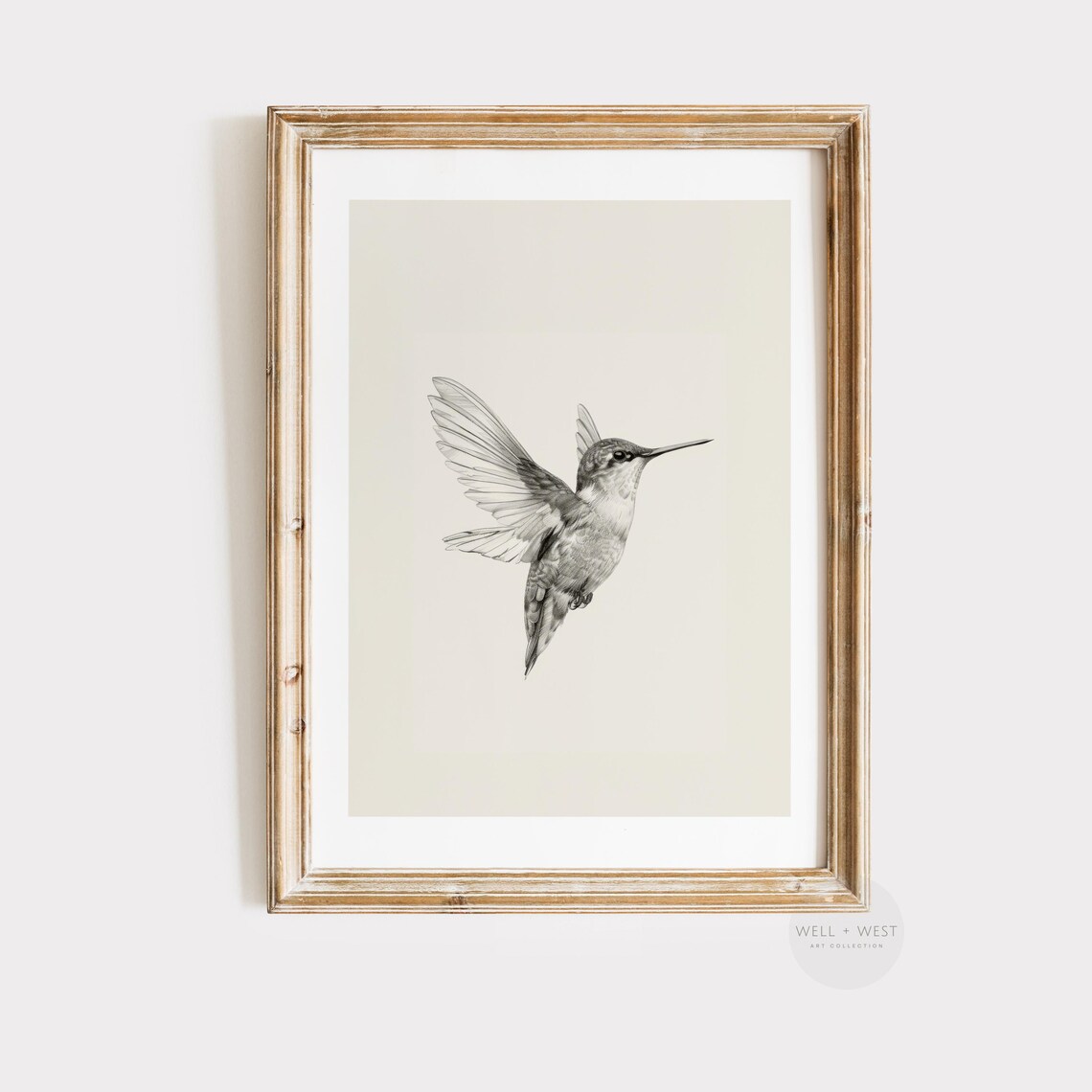 Hummingbird Sketch Vintage Bird Nursery Art Print