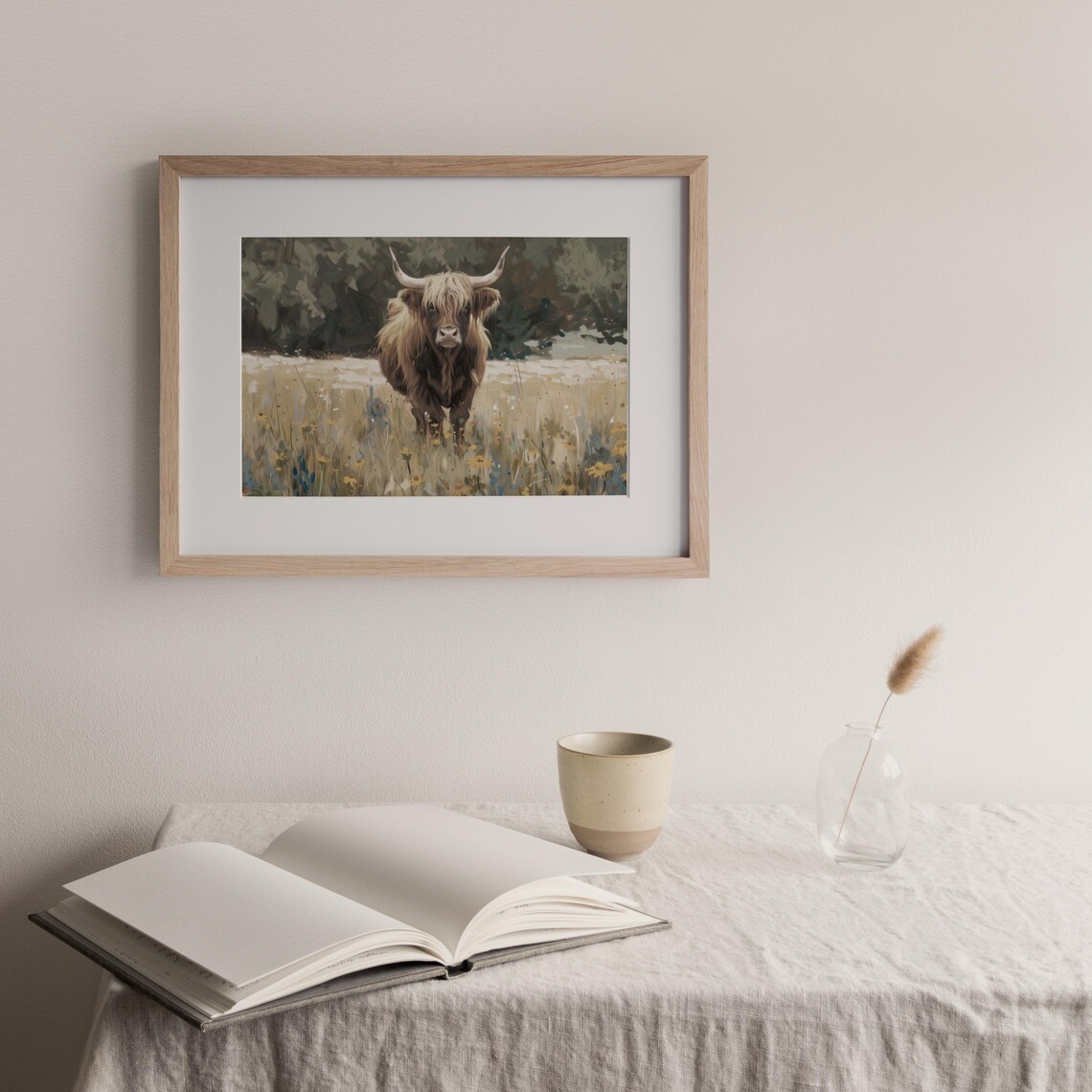 Highland Cow Print, Vintage Style Farmhouse Art - Image 2