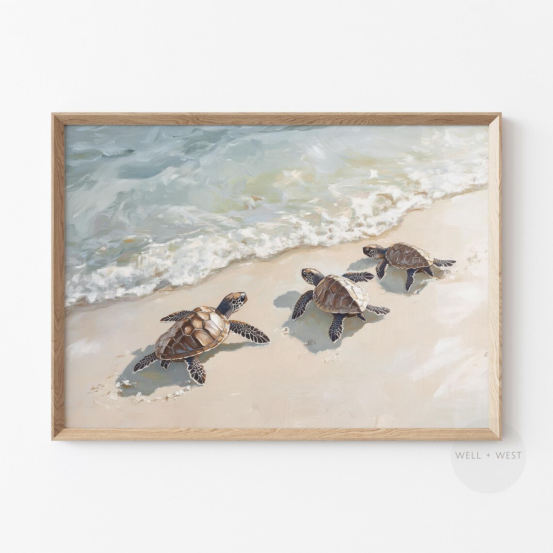 Sea Turtle Print, Vintage Coastal Beach Decor - Image 2