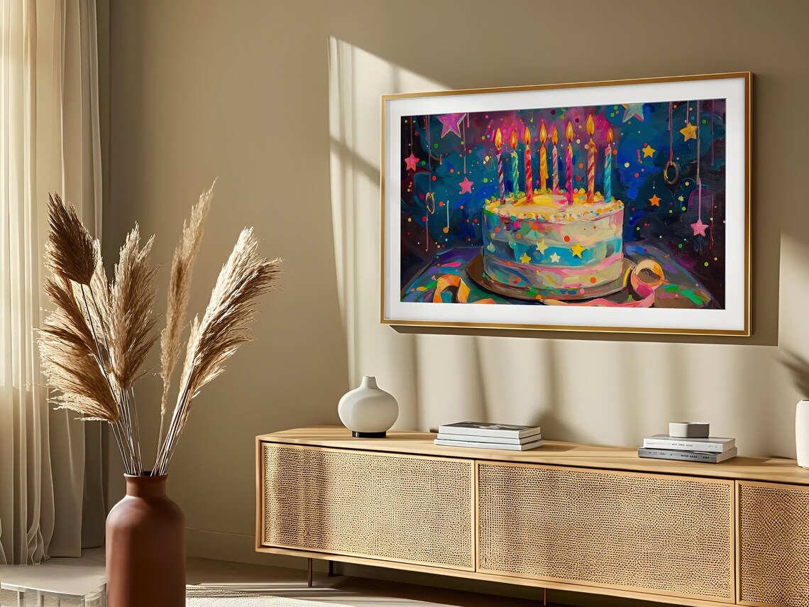 Colorful Birthday Cake Candles Party Celebration Pop Art Poster - Image 2