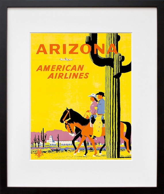 Arizona Vintage Travel Poster, Western Art Print