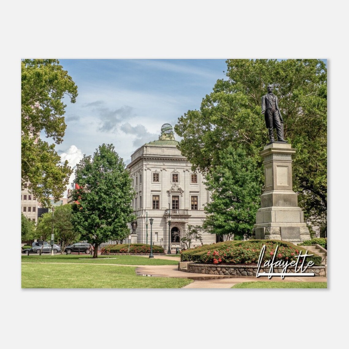Lafayette Louisiana Historic Square Statue Garden Photo Poster