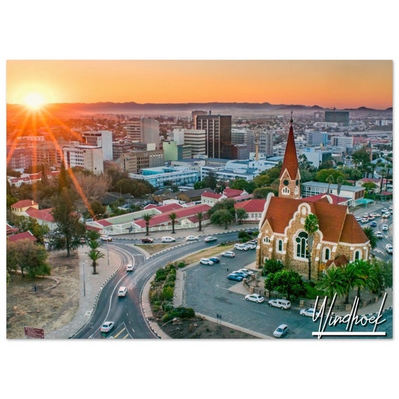Windhoek Namibia Poster Cityscape Travel Photography Print