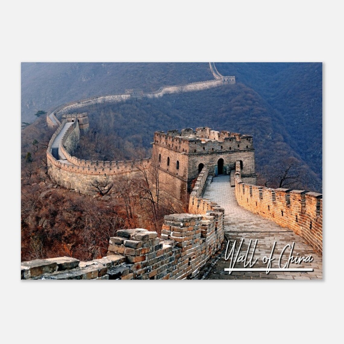 Great Wall of China Watchtower Mountains Beijing Travel Poster