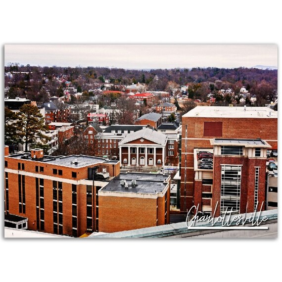 Charlottesville Virginia Brick Downtown Cityscape Photo Poster