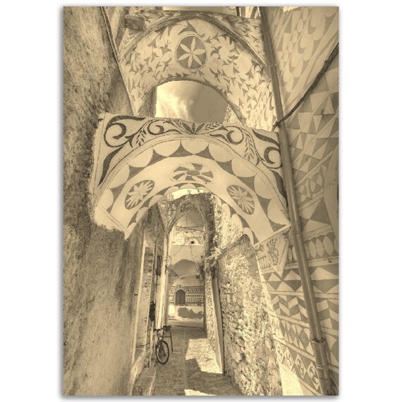 Vintage Chios Greece Retro Street Photography Poster