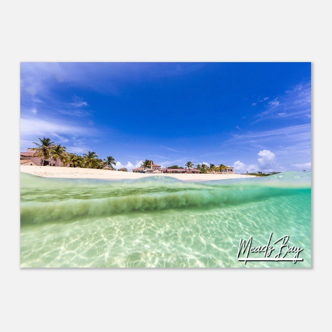 Meads Bay Anguilla Split Level Underwater Crystal Water Beach Poster