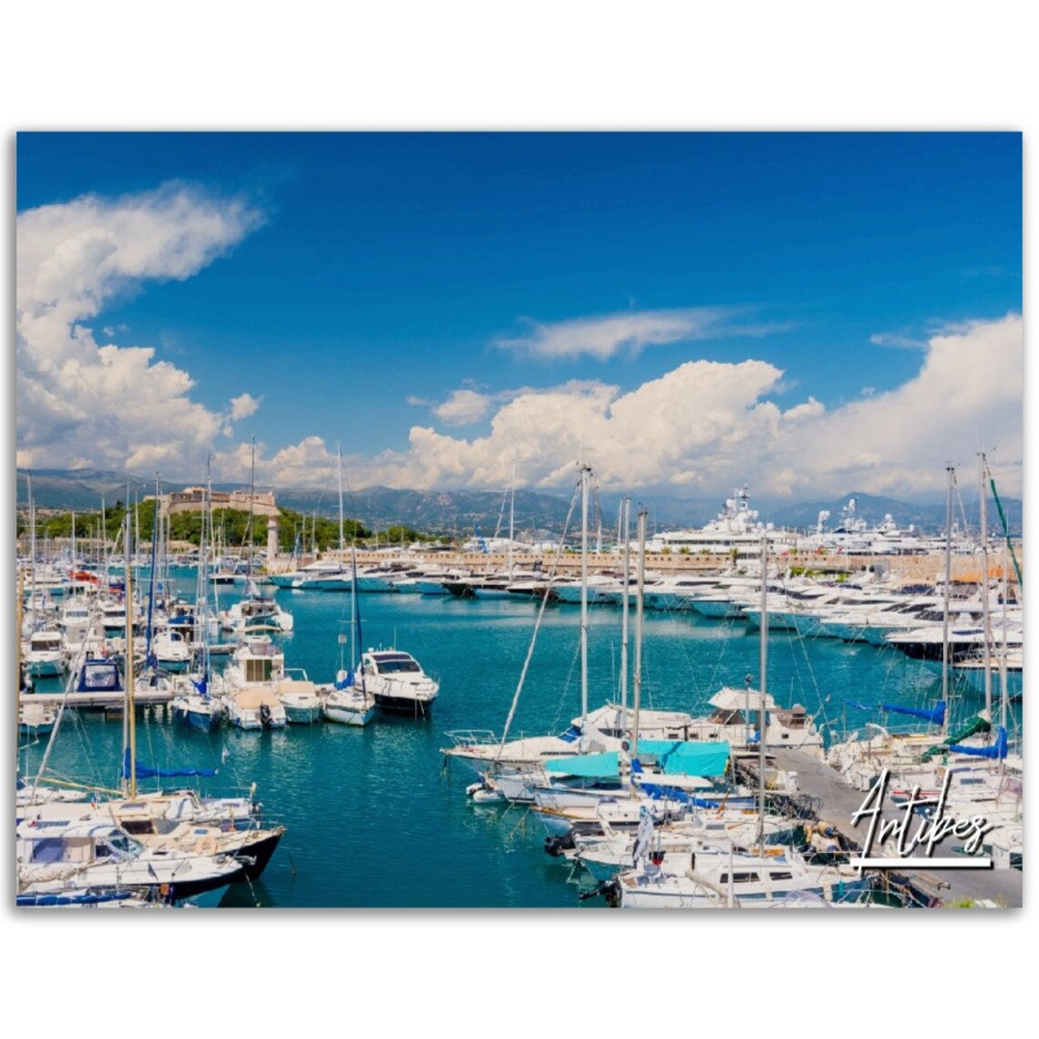 Antibes France Harbor Yacht Marina French Riviera Travel Poster