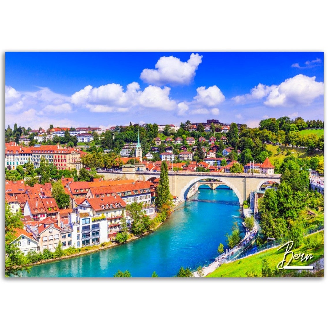 Bern Switzerland Poster Print Medieval Cityscape Travel Photography