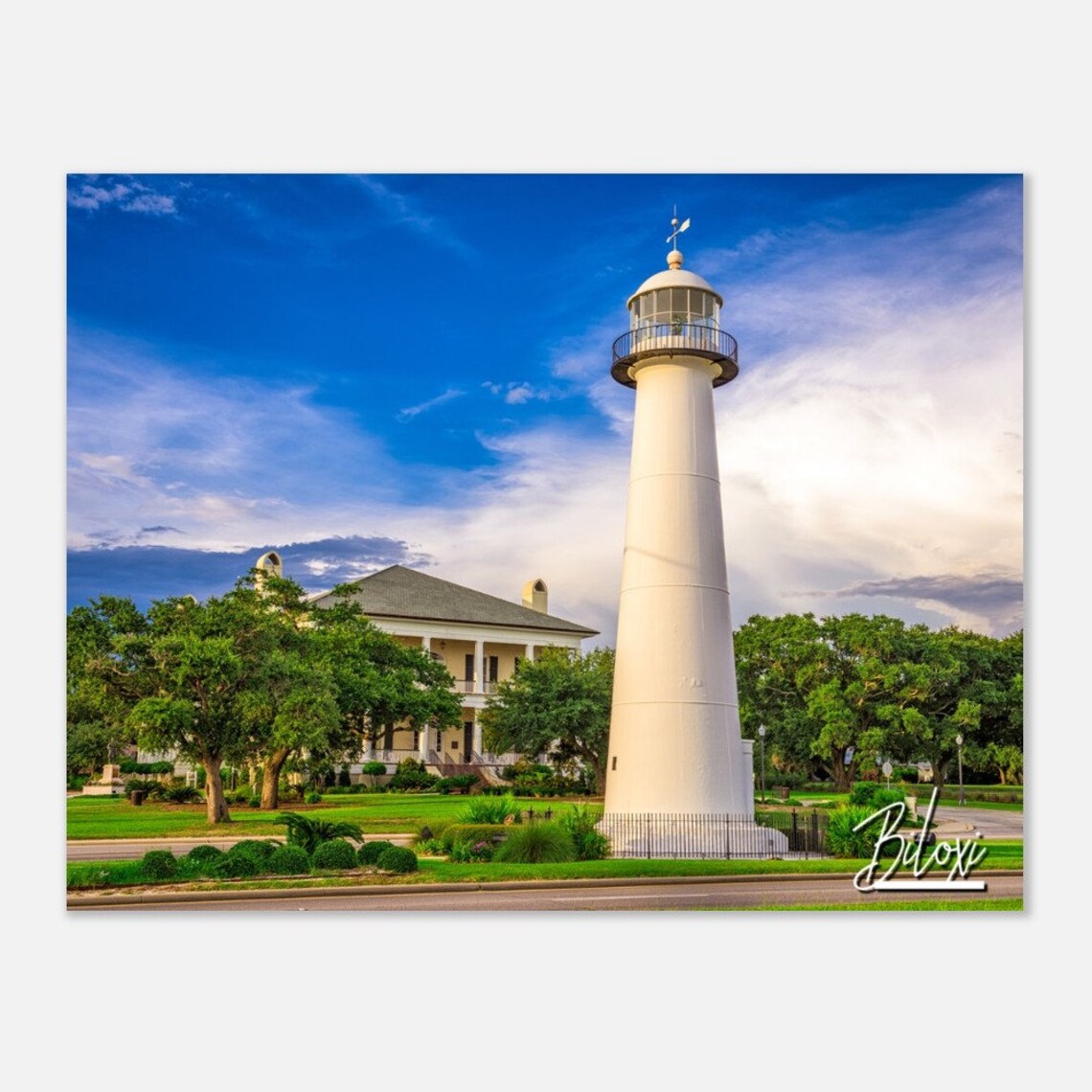 Biloxi Lighthouse Mississippi Travel Poster