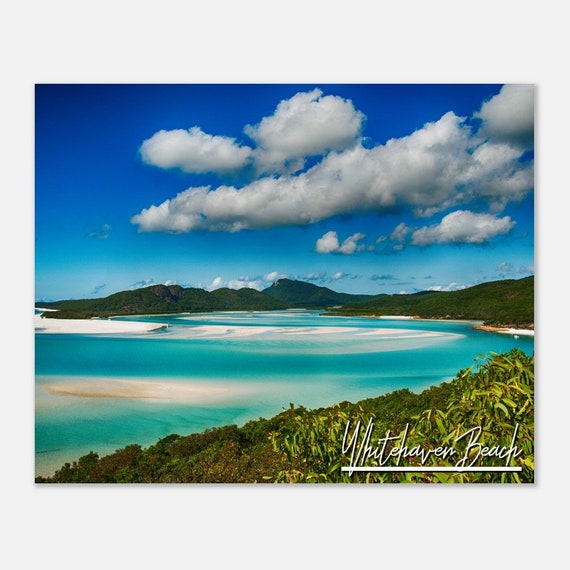 Whitehaven Beach Australia Print Tropical Island Wall Art