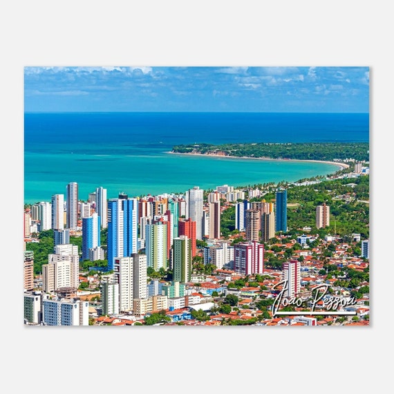Joo Pessoa Brazil Skyline Poster Cabo Branco Coastal Art Print